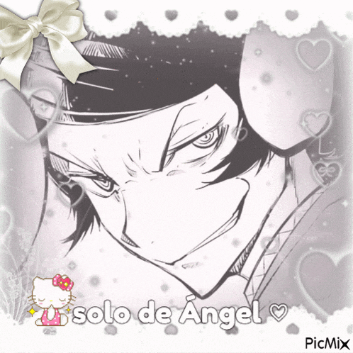 a drawing of a man with the words solo de angel written below it