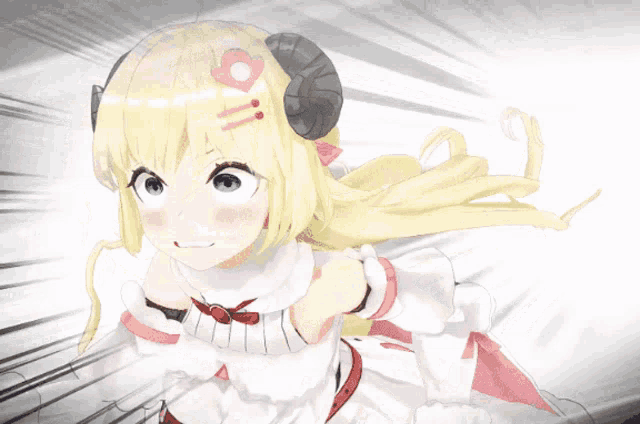 a cartoon girl with horns and a heart on her head