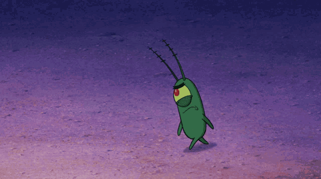 a cartoon character giving a thumbs up with a purple background