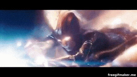 a close up of a person flying through the air in a superhero costume .