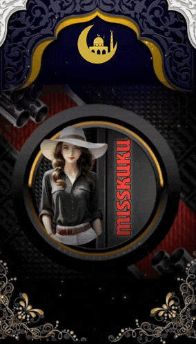 a poster with a woman in a hat and the words misskuku