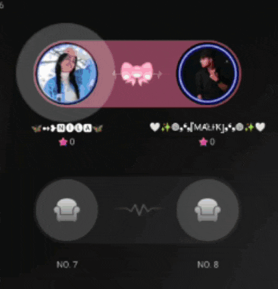 a screenshot of a video call between two people with the number 7 and 8 on the bottom