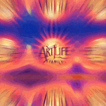 a colorful background with the words artlife family in the center