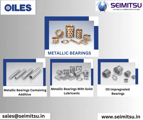 a flyer for metallic bearings contains additive and oil impregnated bearings