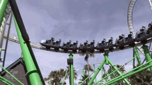 a roller coaster with a cartoon network logo in the corner