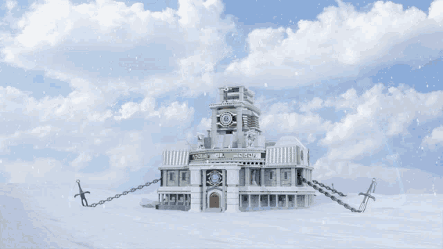a building with a clock on top of it that says ' clock house ' on it