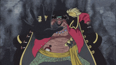 a cartoon drawing of a man in a red shirt with a black cape