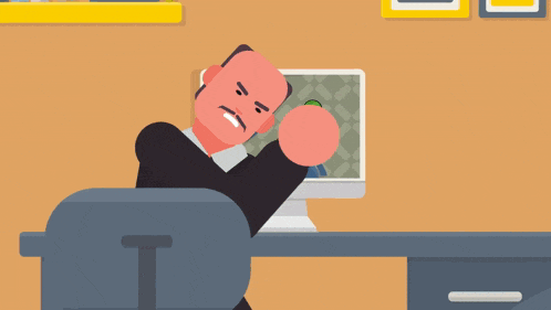 a cartoon of a man with a mustache and a speech bubble that says impostor