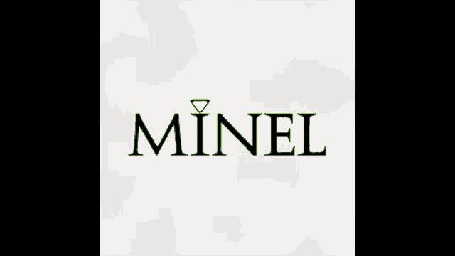 a white sheet of paper with the word minel on it