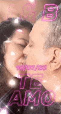 a man and a woman kissing with the date 10/07/23 on the bottom