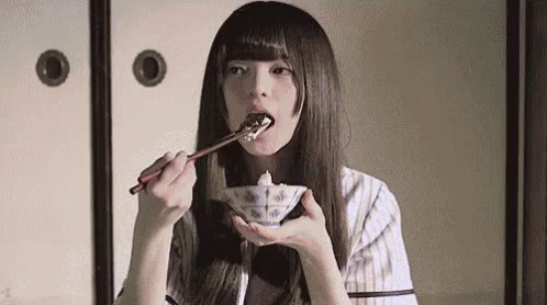 いただきます　食べる　斎藤飛鳥 乃木坂46 GIF - Rice Eat Chopsticks GIFs