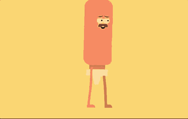 a cartoon illustration of a sausage being eaten by a bottle of mustard .