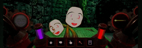 a video game scene with blood coming out of a hole