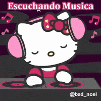 Escuchando Musica GIF - Hello Kitty Music Dj GIFs