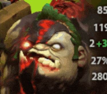 a pixelated image of a man with a beard and a green headband with the numbers 115 and 2 + 3 on it