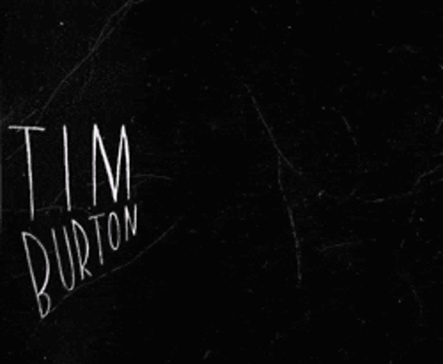 a black and white drawing of a spiral with tim burton written on the bottom