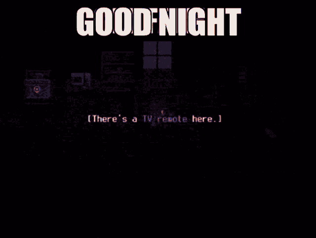 a cartoon character with yellow eyes and a hat that says goodnight