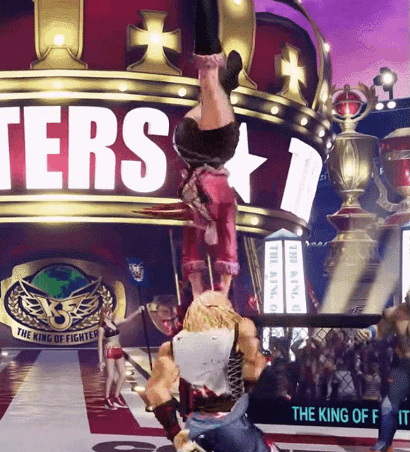 the king of fighters is being advertised on a sign