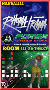 a poster for rhoma ram for a room id