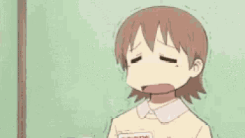 a cartoon girl is holding a pair of playing cards in her hand .