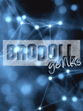 a blue background with brodoll genks written in white letters
