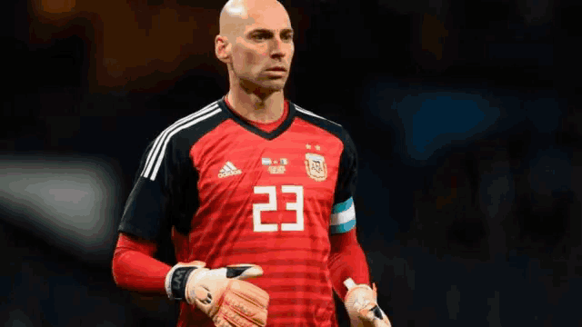 a soccer player with the number 23 on his shirt