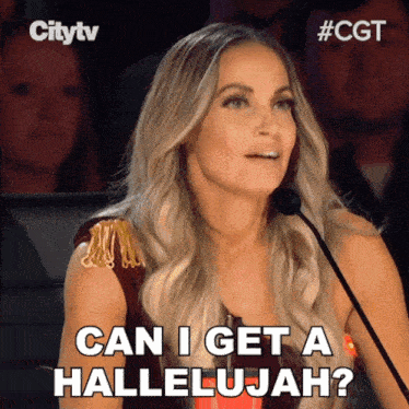 Can I Get A Hallelujah Trish Stratus GIF - Can I Get A Hallelujah Trish Stratus Canadas Got Talent GIFs