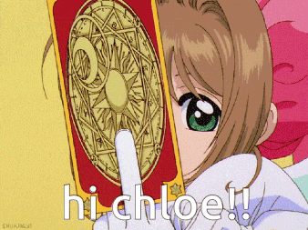 a picture of a girl holding a card that says " hi chloe "