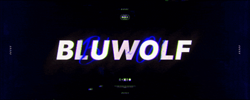 the word bluwolf is displayed on a dark blue background