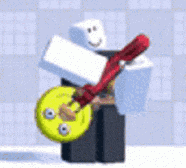 a cartoon character is holding a guitar and a smiley face .