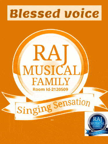 an orange circle with the words raj musical family on it