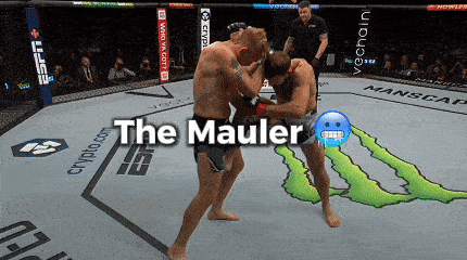 a fighter named the mauler is fighting another fighter in a boxing ring