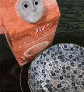 a box of juice has a monkey face on it