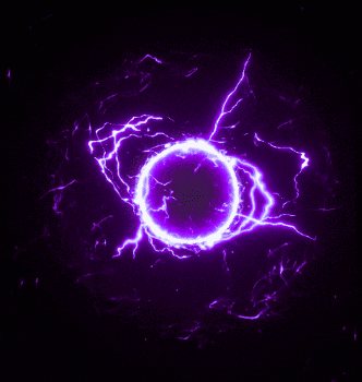a purple lightning bolt in the middle of a circle