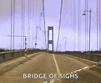 a bridge with the words bridge of sighs on the bottom of it