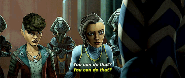 a cartoon character says " you can do that " in front of a group of people