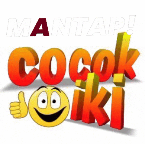 a cartoon smiley face is giving a thumbs up in front of the words cocok joiki .