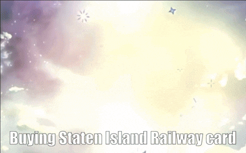 a picture of a girl with the words buying staten island railway card