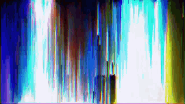 a computer generated image of a waterfall with a rainbow of colors