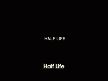 a cartoon of a man looking out a window with half life written on the bottom