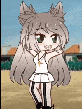 a drawing of a girl with long hair and a cross around her neck