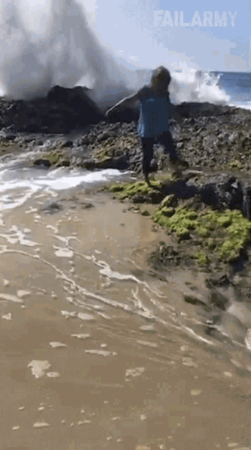 Caught By A Wave Failarmy GIF - Caught By A Wave Failarmy Splash GIFs