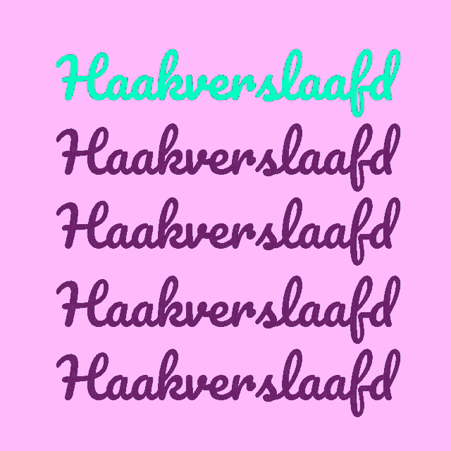 a pink background with the words haakverslaafd written in different colors