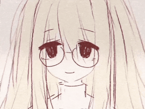 a close up of a drawing of a girl with a sad look on her face