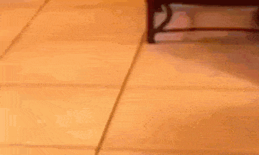 a blurry picture of a person 's legs walking on a wooden floor .