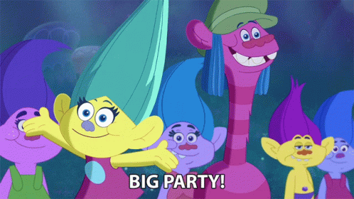 Big Party Smidge GIF - Big Party Smidge Trolls GIFs