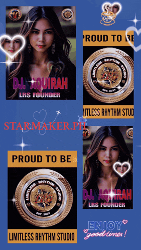 a poster for dj aquirah lrs founder proud to be limitless rhythm studio and enjoy good times