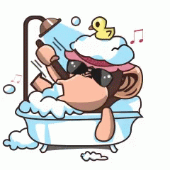 Monkey Shower GIF - Monkey Shower Bathtub GIFs