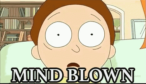a cartoon character with a surprised look on his face and the words mind blown above him