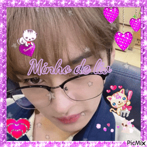 a picture of a person with the name minho de lux written on it